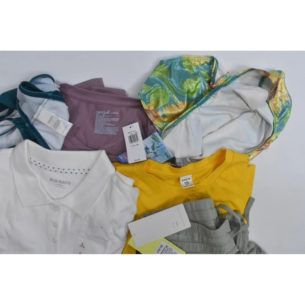 Wholesale Bulk Lot Of 10 Girls Size Large 10/12 Mixed Season Tops Bottoms
